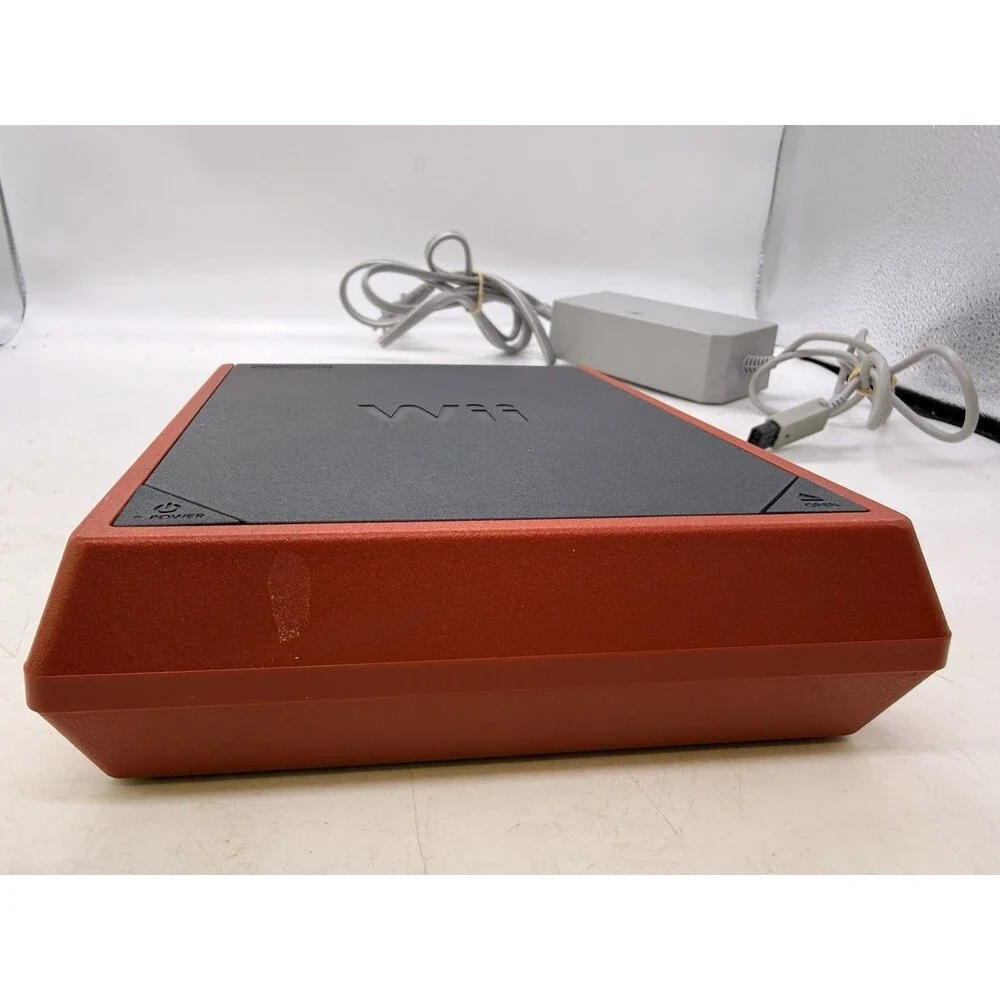 2006 Nintendo Wii Mini Red Console w/ Power Supply & TV Cables : WORKS